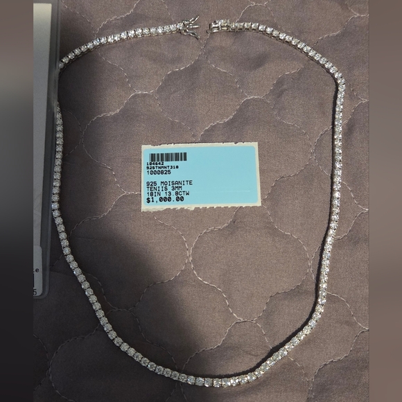 3mm 18" 925 Moissanite Tennis Necklace - Picture 4 of 6